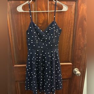 Navy Polka Dot Dress